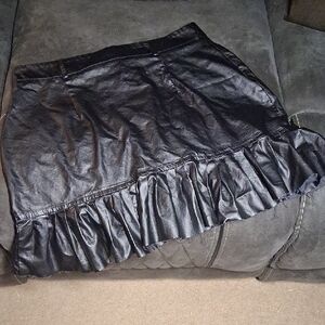 ROMWE Black Faux Leather Mini Skirt